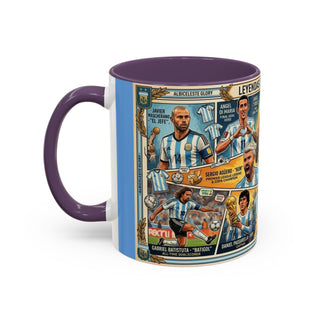 Argentina Soccer Legends Collage Mug | Accent Coffee Mug