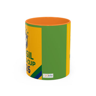 Brasil World Cup 2026 Mug | Yellow Soccer Crest, 11oz or 15oz