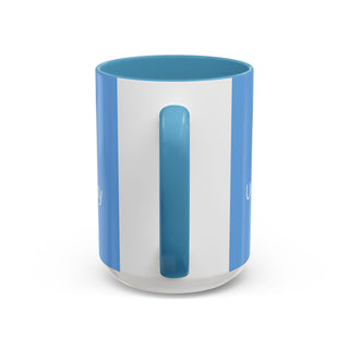Uruguay Crest Logo Accent Coffee Mug | Light Blue 11oz 15oz