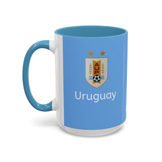 Uruguay Crest Logo Accent Coffee Mug | Light Blue 11oz 15oz