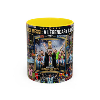 Lionel Messi Legendary Career Mug | World Cup Champion 2022 Accent Coffee Mug