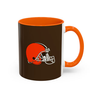 Cleveland Browns Helmet Accent Coffee Mug — Brown & Orange NFL Fan Gift (11/15oz)