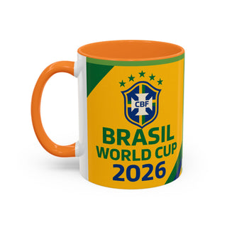 Brasil World Cup 2026 Mug | Yellow Soccer Crest, 11oz or 15oz