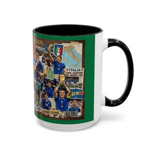 Azzurri Legends Italy Soccer Collage Accent Coffee Mug | Football Icons