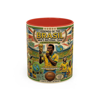 Brasil Soccer Legends Collage Mug | Accent Coffee Mug 11/15oz
