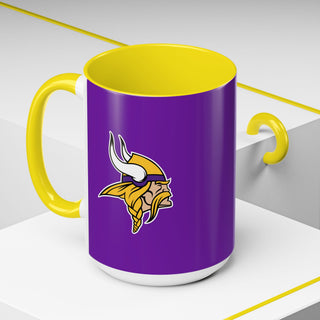 Minnesota Vikings Accent Coffee Mug – Purple & Yellow Team Logo 11/15oz