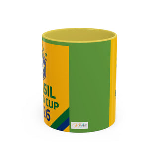 Brasil World Cup 2026 Mug | Yellow Soccer Crest, 11oz or 15oz