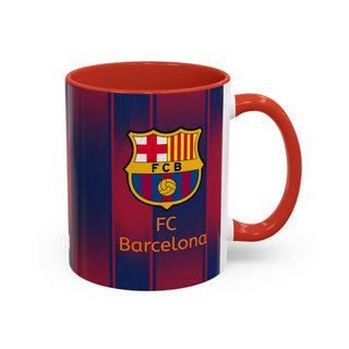 FC Barcelona Crest Coffee Mug | Accent Team Stripe Mug
