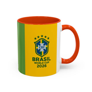Brasil World Cup 2026 Mug | Yellow Soccer Crest, 11oz or 15oz