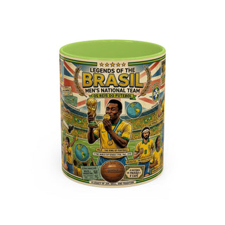 Brasil Soccer Legends Collage Mug | Accent Coffee Mug 11/15oz