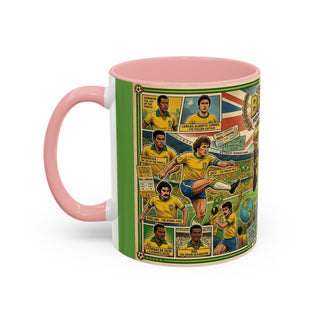 Brasil Soccer Legends Collage Mug | Accent Coffee Mug 11/15oz