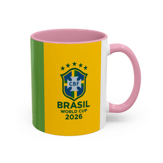 Brasil World Cup 2026 Mug | Yellow Soccer Crest, 11oz or 15oz