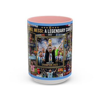 Lionel Messi Legendary Career Mug | World Cup Champion 2022 Accent Coffee Mug