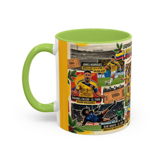 Colombian Football Legends Mug | Los Cafeteros Soccer Collage Coffee Mug