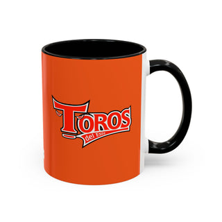 Toros Logo Accent Mug | Orange Black 11oz 15oz Ceramic