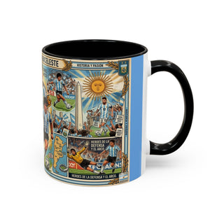 Argentina Soccer Legends Collage Mug | Accent Coffee Mug