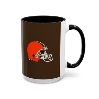 Cleveland Browns Helmet Accent Coffee Mug — Brown & Orange NFL Fan Gift (11/15oz)