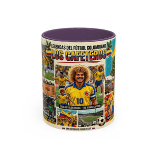 Colombian Football Legends Mug | Los Cafeteros Soccer Collage Coffee Mug