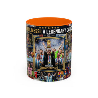 Lionel Messi Legendary Career Mug | World Cup Champion 2022 Accent Coffee Mug
