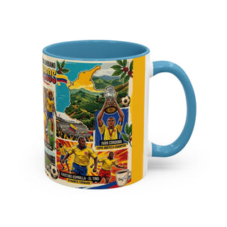 Colombian Football Legends Mug | Los Cafeteros Soccer Collage Coffee Mug