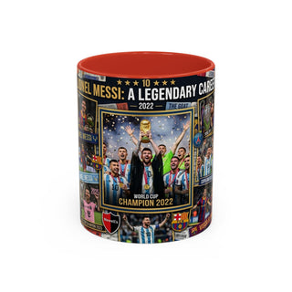 Lionel Messi Legendary Career Mug | World Cup Champion 2022 Accent Coffee Mug