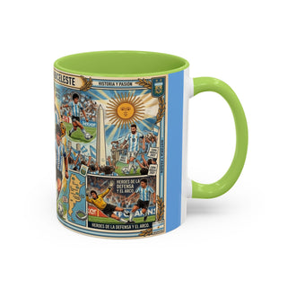 Argentina Soccer Legends Collage Mug | Accent Coffee Mug