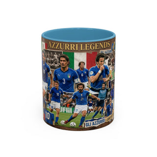 Azzurri Legends Italy Soccer Collage Accent Coffee Mug | Football Icons