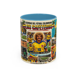 Colombian Football Legends Mug | Los Cafeteros Soccer Collage Coffee Mug