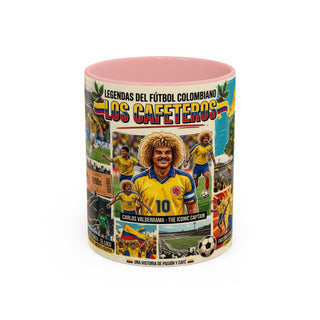 Colombian Football Legends Mug | Los Cafeteros Soccer Collage Coffee Mug