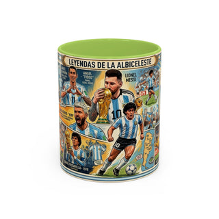 Argentina Soccer Legends Collage Mug | Accent Coffee Mug