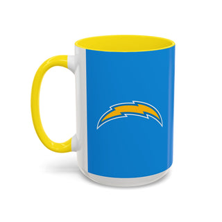 Los Angeles Chargers Lightning Bolt Accent Coffee Mug — NFL Team Coffee Mug