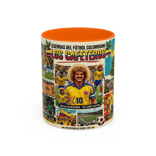 Colombian Football Legends Mug | Los Cafeteros Soccer Collage Coffee Mug