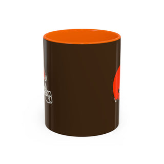 Cleveland Browns Helmet Accent Coffee Mug — Brown & Orange NFL Fan Gift (11/15oz)