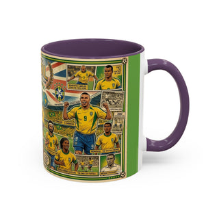 Brasil Soccer Legends Collage Mug | Accent Coffee Mug 11/15oz