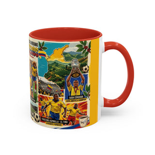 Colombian Football Legends Mug | Los Cafeteros Soccer Collage Coffee Mug