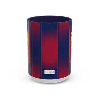 FC Barcelona Crest Coffee Mug | Accent Team Stripe Mug