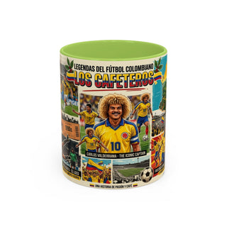 Colombian Football Legends Mug | Los Cafeteros Soccer Collage Coffee Mug