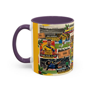 Colombian Football Legends Mug | Los Cafeteros Soccer Collage Coffee Mug