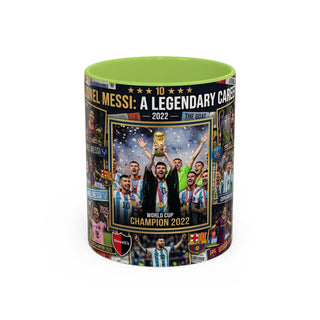 Lionel Messi Legendary Career Mug | World Cup Champion 2022 Accent Coffee Mug