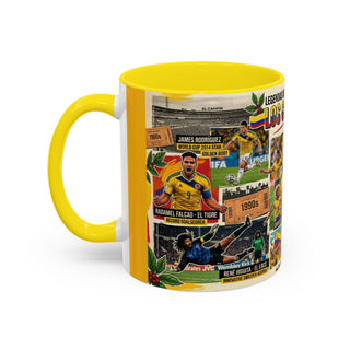 Colombian Football Legends Mug | Los Cafeteros Soccer Collage Coffee Mug