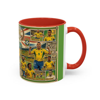 Brasil Soccer Legends Collage Mug | Accent Coffee Mug 11/15oz