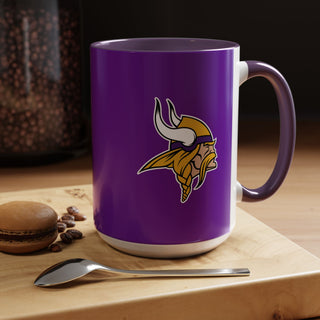 Minnesota Vikings Accent Coffee Mug – Purple & Yellow Team Logo 11/15oz