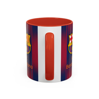 FC Barcelona Crest Coffee Mug | Accent Team Stripe Mug