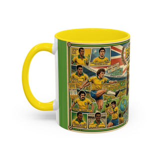 Brasil Soccer Legends Collage Mug | Accent Coffee Mug 11/15oz