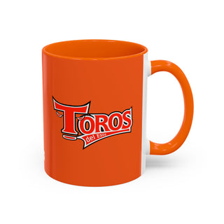 Toros Logo Accent Mug | Orange Black 11oz 15oz Ceramic
