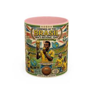 Brasil Soccer Legends Collage Mug | Accent Coffee Mug 11/15oz