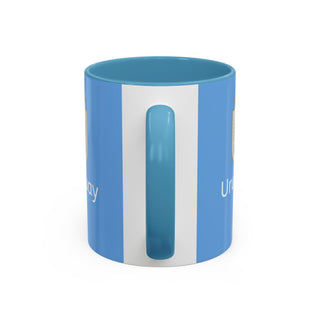 Uruguay Crest Logo Accent Coffee Mug | Light Blue 11oz 15oz
