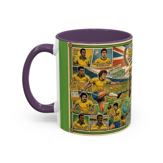 Brasil Soccer Legends Collage Mug | Accent Coffee Mug 11/15oz