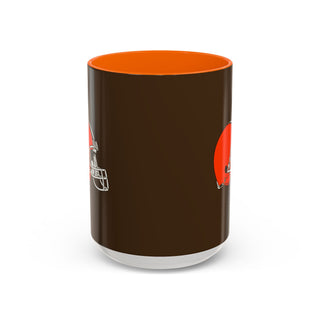 Cleveland Browns Helmet Accent Coffee Mug — Brown & Orange NFL Fan Gift (11/15oz)