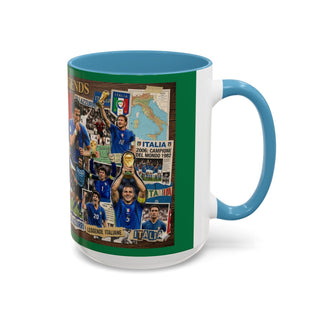 Azzurri Legends Italy Soccer Collage Accent Coffee Mug | Football Icons